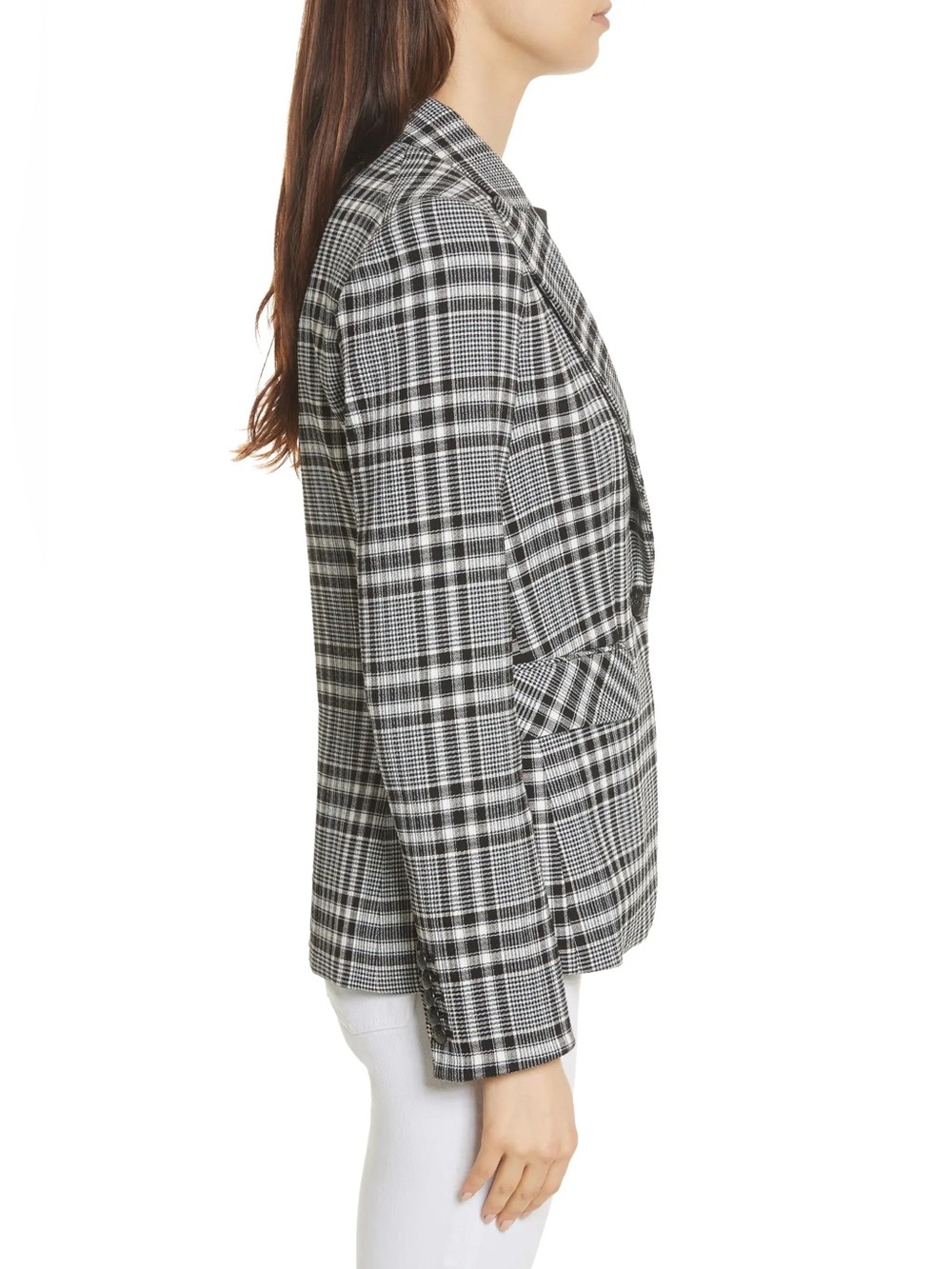 VERONICA BEARD Plaid Dickey Jacket One Button Black Blue Glen Plaid Size 2 EUC - Picture 16 of 16